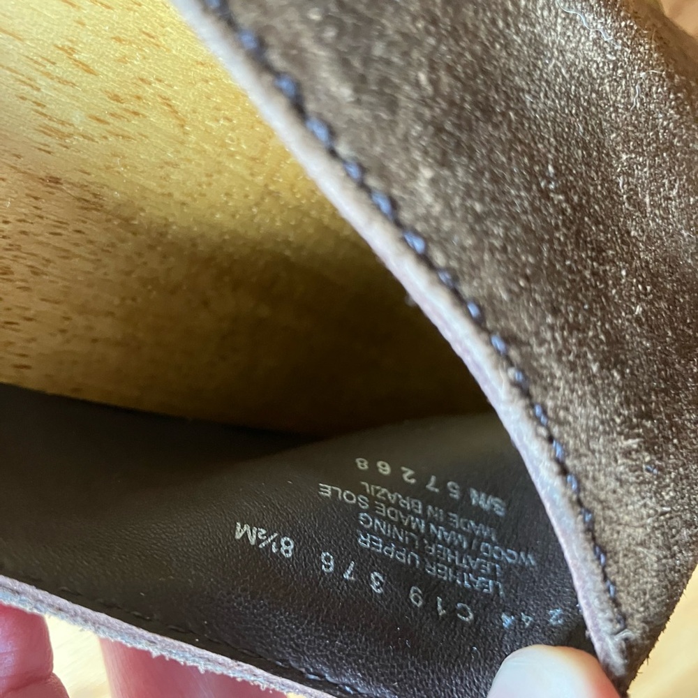 Brown Suede Mules with Gold Accents - Picture 3 of 3